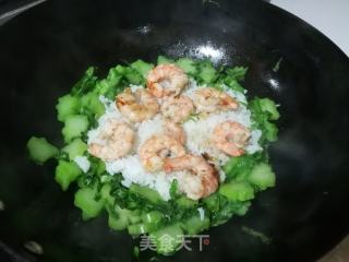 虾仁芥菜炒饭的做法步骤：6