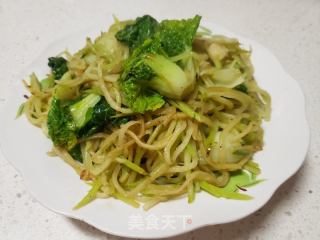 黄心菜炒白萝卜丝的做法步骤：6