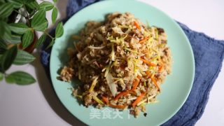 韭黄牛肉炒饭的做法步骤：8