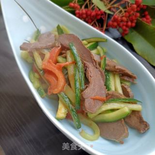 黄瓜炒鹿心的做法步骤：11