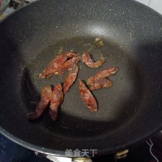 “腊味”辣肠大虾炒芸豆的做法步骤：7