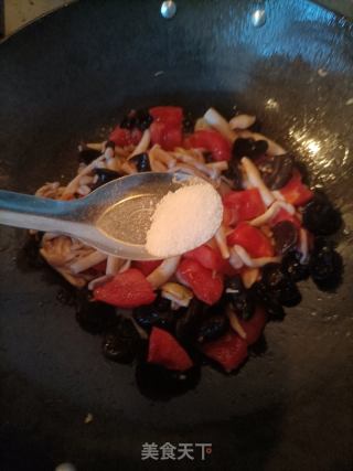 白玉菇番茄炒鸡蛋的做法步骤：13