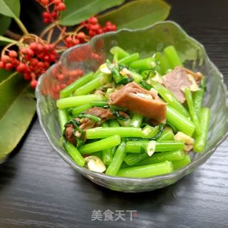 蒿子杆炒护心肉的做法步骤：10