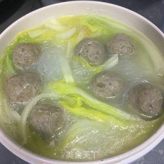 肉丸粉丝白菜煲的做法步骤：7