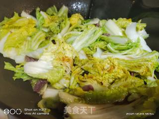 香肠炒娃娃菜的做法步骤：6