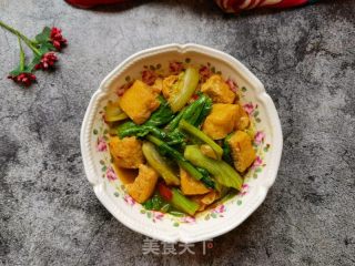 豆腐泡烩生菜的做法步骤：11