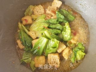 豆腐泡烩生菜的做法步骤：10