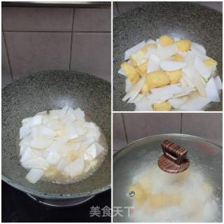 肉片油豆腐烧白萝卜的做法步骤：8