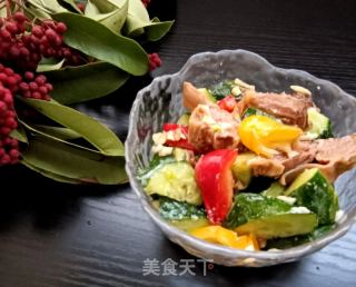 黄瓜拌护心肉的做法步骤：9