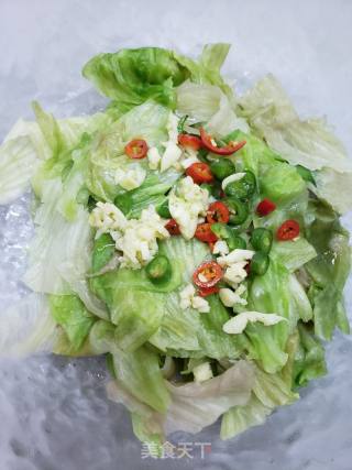 虾皮炝拌圆生菜的做法步骤：6