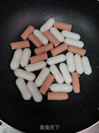 椒盐火腿肠芝士年糕的做法步骤：3