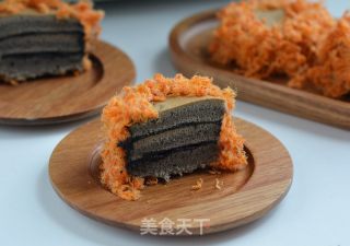 黑芝麻肉松小贝的做法步骤：21
