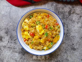 青红椒鸡蛋炒饭的做法步骤：13
