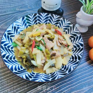 酸菜、白萝卜炒肉的做法步骤：10