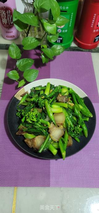腊肉炒芥兰的做法步骤：14