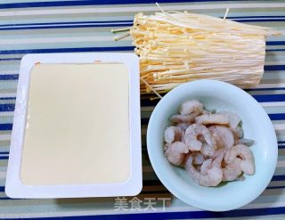 #清肠食谱#虾仁豆腐金针菇的做法步骤：1