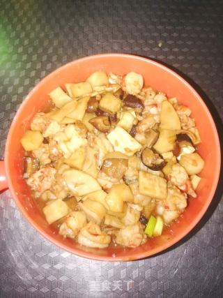 香菇冬笋爆红虾的做法步骤：9