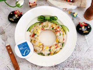 海鲜圣诞花环饭团的做法步骤：10