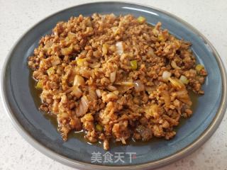 香葱炒肉末的做法步骤：4