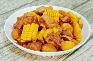 板栗玉米烧鸭的做法步骤：19