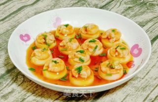 玉子豆腐蒸虾仁的做法步骤：13
