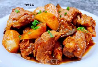 茭白茄子焖排骨肉的做法步骤：15
