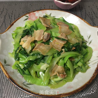 五花肉炒芥菜的做法步骤：8