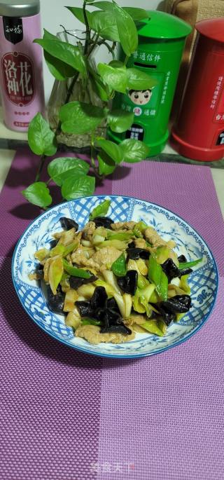 大葱炒黑木耳肉片的做法步骤：13