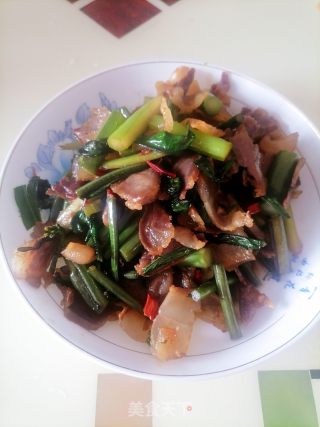 红菜苔炒腊肉的做法步骤：6