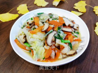 胡萝卜香菇炒白菜的做法步骤：5