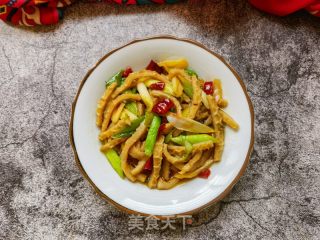 蒜苗炒羊肚的做法步骤：9