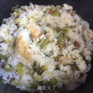 腊肠芥菜焖饭的做法步骤：14