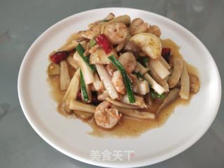 杏鲍菇炒虾仁的做法步骤：15