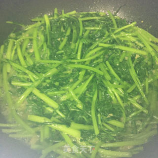 蒜蓉炒茼蒿的做法步骤：5