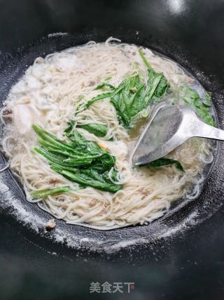 鸡蛋青菜肉末面的做法步骤：11