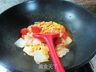 鸡蛋番茄炒大白菜的做法步骤：10