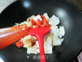 鸡蛋番茄炒大白菜的做法步骤：5