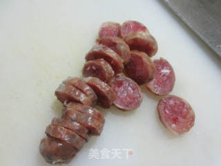 腊肠炒四季豆的做法步骤：2