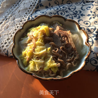 老鸭白菜汤面的做法步骤：8