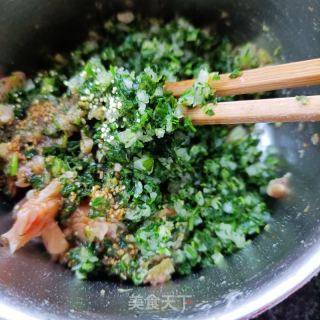荠菜海肠水饺的做法步骤：16