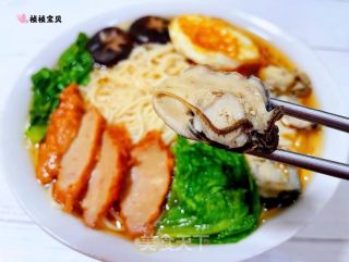 #热汤面#肉参牡蛎煎蛋青菜面的做法步骤：14