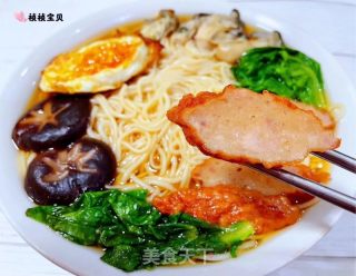 #热汤面#肉参牡蛎煎蛋青菜面的做法步骤：13
