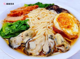 #热汤面#肉参牡蛎煎蛋青菜面的做法步骤：11