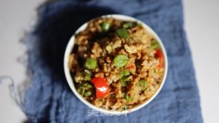 香菇肉末豆角炒饭的做法步骤：9