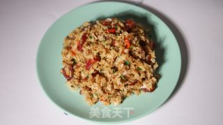 香肠炒饭的做法步骤：8