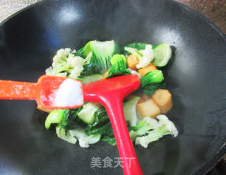 干贝烧炒双菜的做法步骤：5