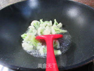 干贝烧炒双菜的做法步骤：3
