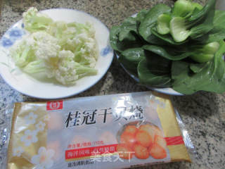 干贝烧炒双菜的做法步骤：1
