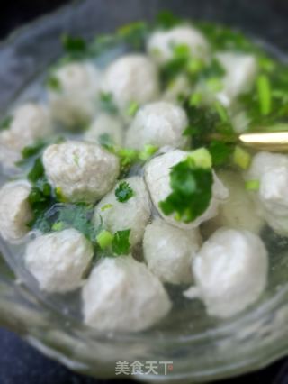 清汆莲藕鸡肉丸的做法步骤：19