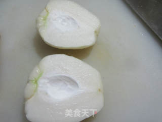 鸭肝炒白佛手瓜的做法步骤：4